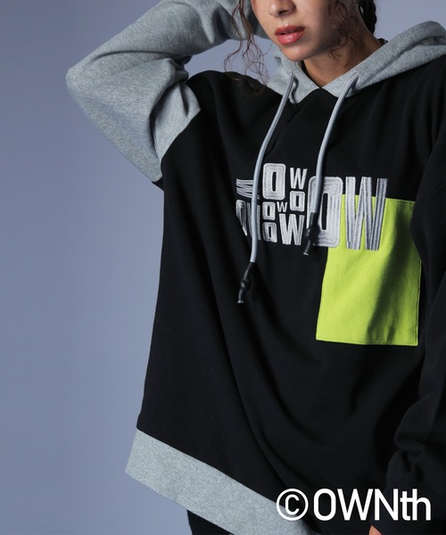 d.i.a/フーディートップス OWNth パーカー 切替ロゴフーディートップス レディース メンズ