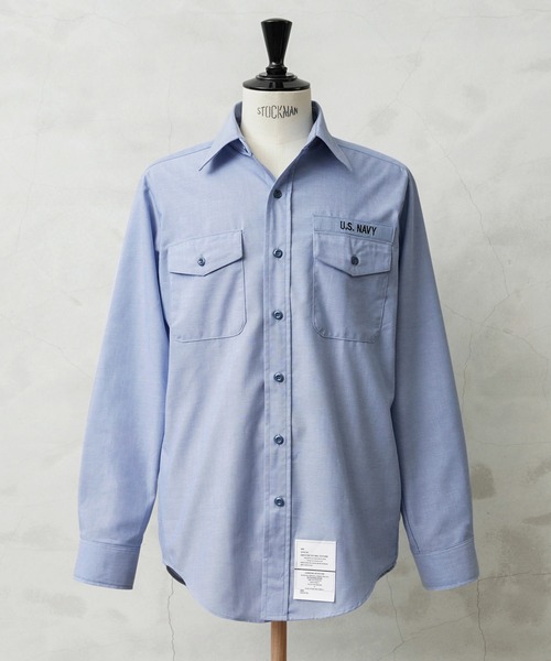 Sale【デッドストック】80s US NAVYシャンブレーシャツM米軍 MILITARY（ミリタリー） シャツ 実物 新品 デッドストック 米軍 U.S.
