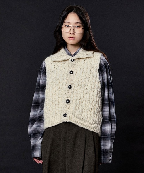 ベスト ジレ SLUB WOOL VEST レディース