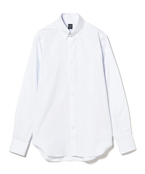 BEAMS F シャツ ピンポイント オックスフォード ライトグレー