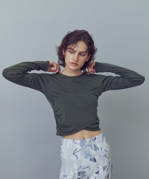 tシャツ Julier リサイクルヤーンカシュクールトップス レディース Julier tシャツ リサイクルヤーンカシュクールトップス