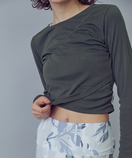 tシャツ Julier リサイクルヤーンカシュクールトップス レディース Julier tシャツ リサイクルヤーンカシュクールトップス