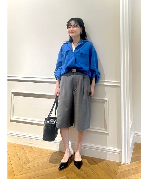 allureville（アルアバイル） ハーフパンツ パンツ 平二重織タック