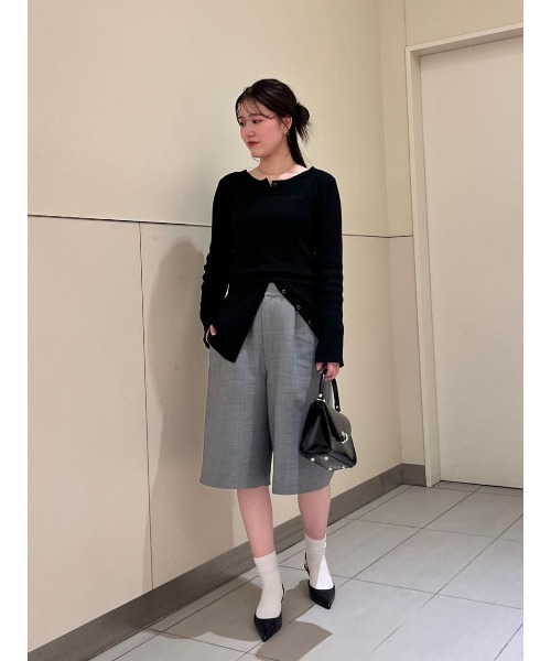 allureville（アルアバイル） ハーフパンツ パンツ 平二重織タック