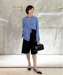 ハーフパンツ パンツ 短パン 平二重織タックハ...の詳細画像2