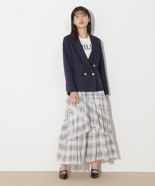 JILL by JILL STUART シアーランダムチェックプリーツスカート