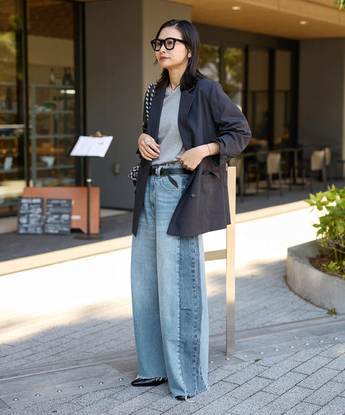 現行25SS ジャーナルスタンダード コクーンパンツ　ブロッキング セール】デニムブロッキングコクーンパンツ（デニムパンツ