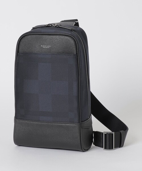 新品タグ付 ブラックレーベルクレストブリッジ ショルダーバッグ レザー ネイビー BLACK LABEL CRESTBRIDGE（ブラックレーベル クレストブリッジ