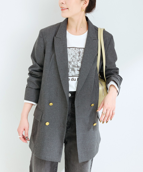 B.C STOCK ジャケット テーラードジャケット ウールライクトロW