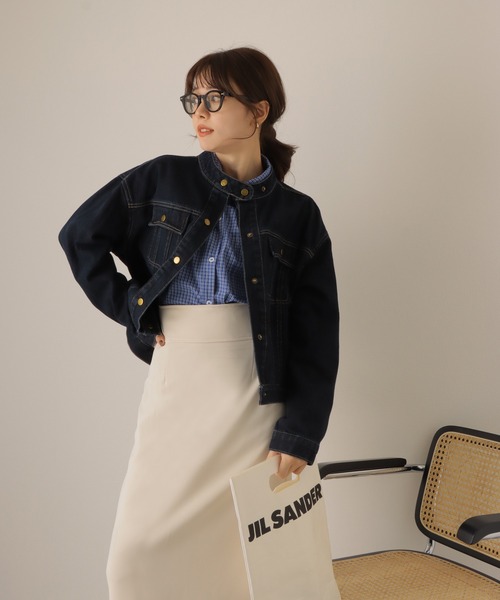 デニムジャケット gジャン stand collar denim jacket /スタンドカラー