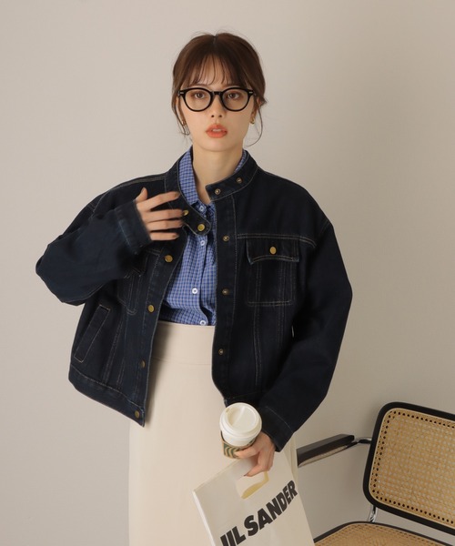 デニムジャケット gジャン stand collar denim jacket /スタンドカラー