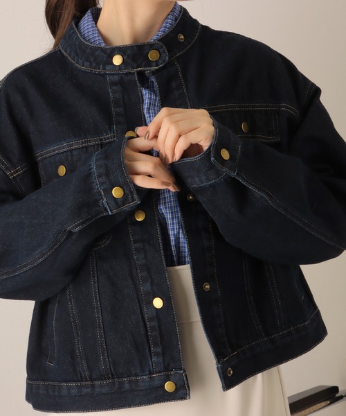デニムジャケット gジャン stand collar denim jacket /スタンドカラー