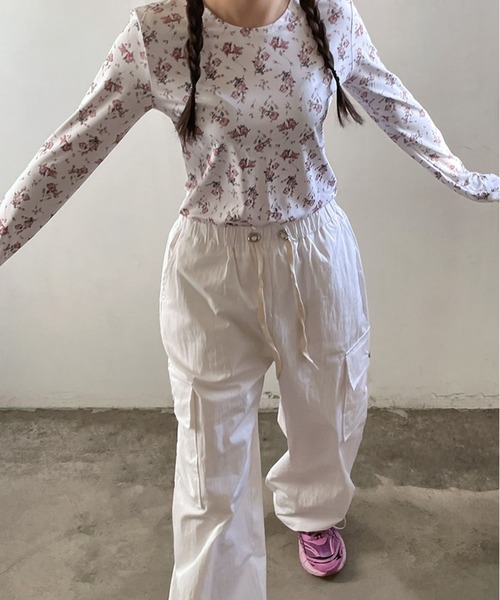 【s30】【ワム / WoM】フラワープリントロンティー　FLOWER PRINT LON T【送料無料】【キャンセル返品交換不可】【let】 leune tシャツ フラワープリントロンT レディース : ZOZOTOWN