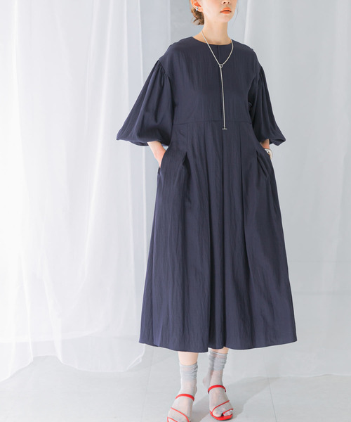 ワンピース ボリュームスリーブタックワンピース : ZOZOTOWN Yahoo!店