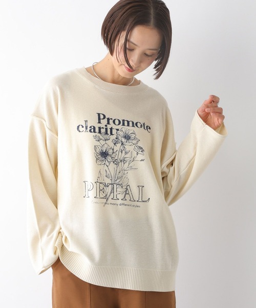 LEPSIM（レプシィム） ニット セーター 12ゲージプリントロゴプル