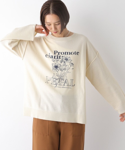 LEPSIM（レプシィム） ニット セーター 12ゲージプリントロゴプル