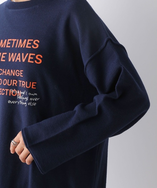 LEPSIM（レプシィム） ニット セーター 12ゲージプリントロゴプル