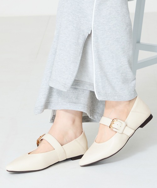 ペリーコ フラットパンプス バックル メッシュ ドット ブラック 36.5 ペリーコ フラットパンプス バックル メッシュ ドット ブラック