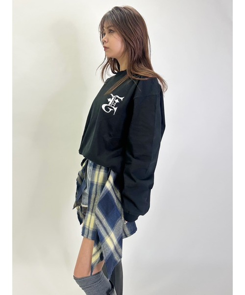 tシャツ BIG EG刺繍ユニセックスロンT レディース EGOIST tシャツ BIG EG刺繍ユニセックスロンT レディース