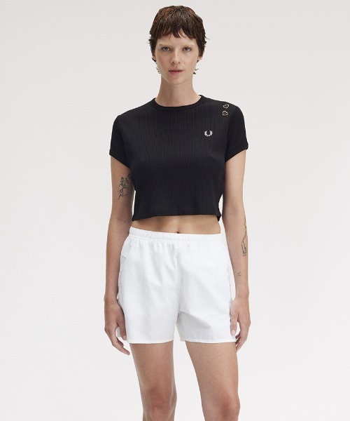 Tシャツ・カットソー FRED PERRY [Amy Winehouse] Rib T-shirt 5FT1993 FRED PERRY tシャツ Amy Winehouse Ribbed T-Shirt／エイミー