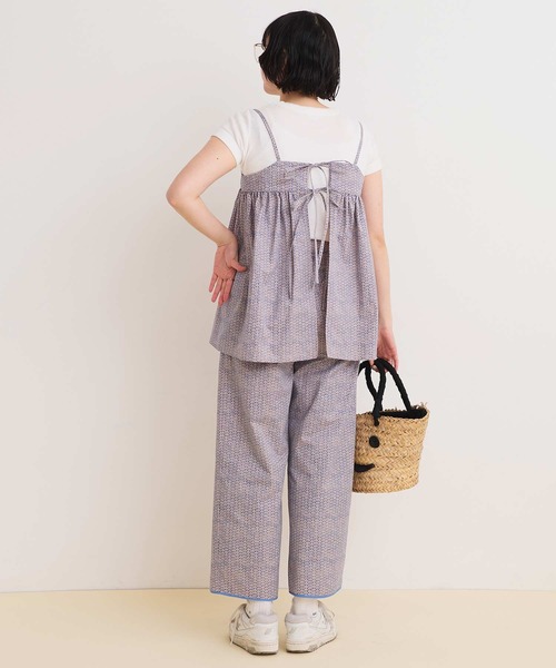 ブラウス シャツ BASKET print キャミブラウス レディース I am in fact ブラウス シャツ BASKET print キャミブラウス