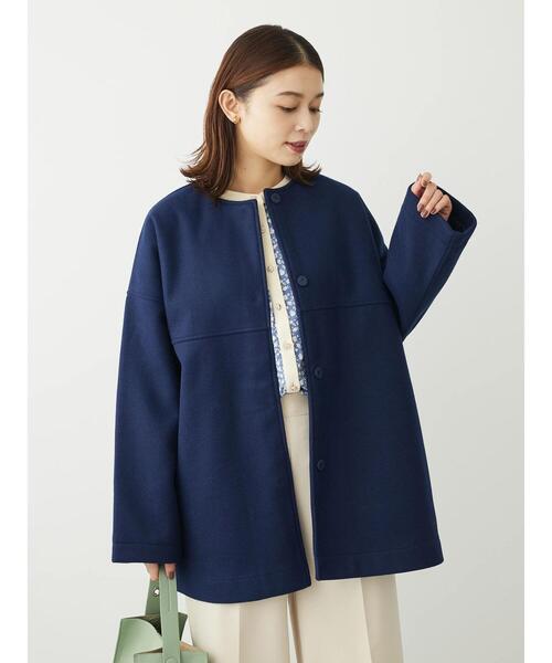 「Green Parks」 「chocol raffine robe」ノーカラージャケット FREE グレイッシュベージュ レディース_画像5