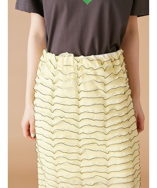 LILY BROWN スカート フリルカットロングスカート : ZOZOTOWN