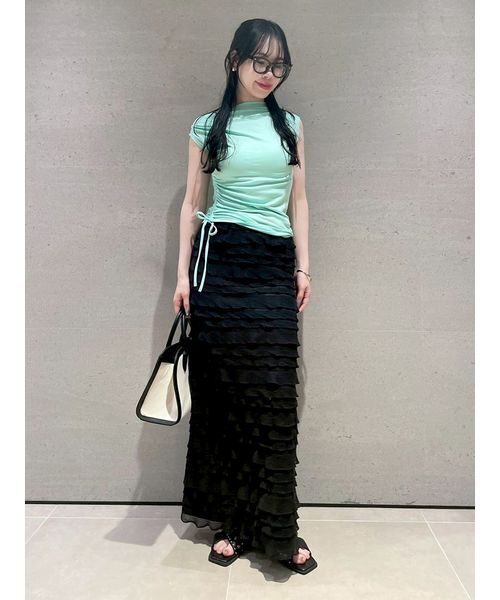 LILY BROWN スカート フリルカットロングスカート : ZOZOTOWN