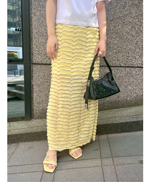 LILY BROWN スカート フリルカットロングスカート : ZOZOTOWN