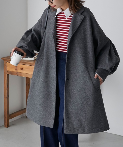 「BONLECILL」 チェスターコート FREE ネイビー レディース_画像3