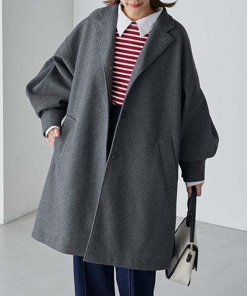 「BONLECILL」 チェスターコート FREE ネイビー レディース_画像6