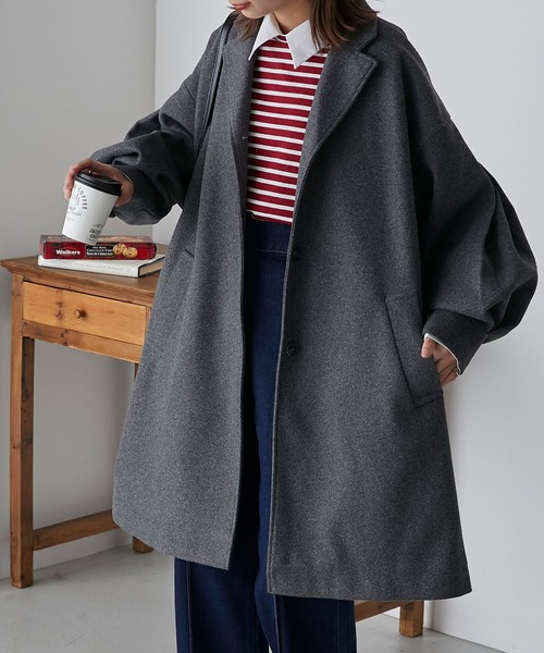 「BONLECILL」 チェスターコート FREE ネイビー レディース_画像7