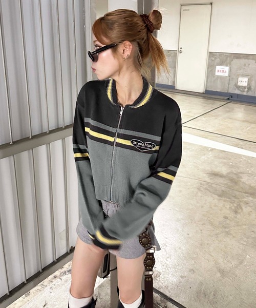 「sedacle girl」 ニットカーディガン FREE レッド レディース_画像9