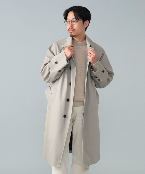 BEAMS F コート ジャケット シングル ベルテッドバルカラーコート