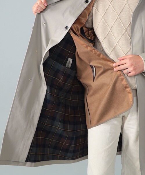 ernesto × BEAMS F ベルテッド バルカラーコート 定番ベルテッドバルカラーコートスタイリング。｜BEAMS F（ビームスF