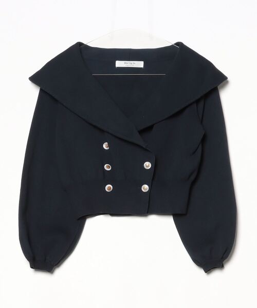 Her lip to 【UVニットドレスカーディガン】ネイビー　Mサイズ UV Knit Dress Cardigan（カーディガン/ボレロ）｜Her lip to