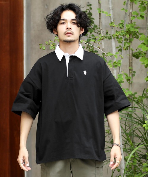 「U.S. POLO ASSN.」 半袖Tシャツ MEDIUM ネイビー メンズ