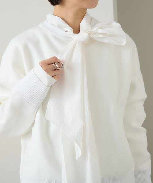 AP STUDIO カシミヤ100% 長袖ニット オフホワイト 白 ふわふわ AP