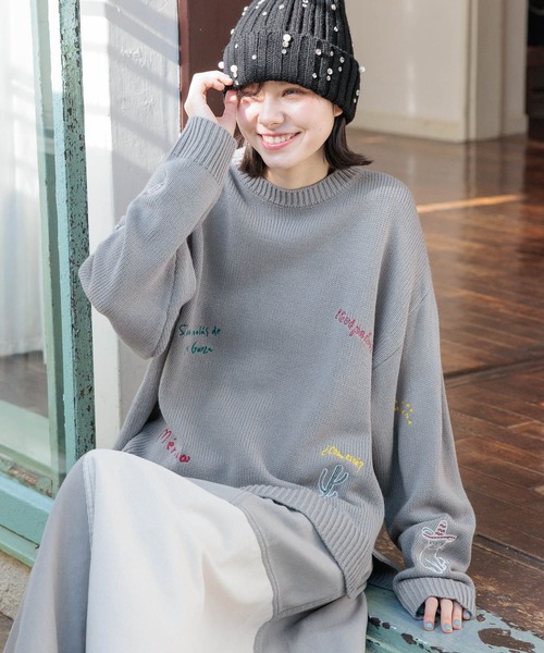 niko and…（ニコアンド） 長袖ニット MEDIUM グレー レディース