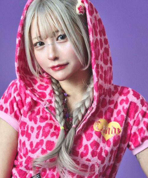 GALFYヒョウ柄 パーカー ピンク GALFY パーカー 「GALFY/ガルフィー」GAL豹パーカー レディース