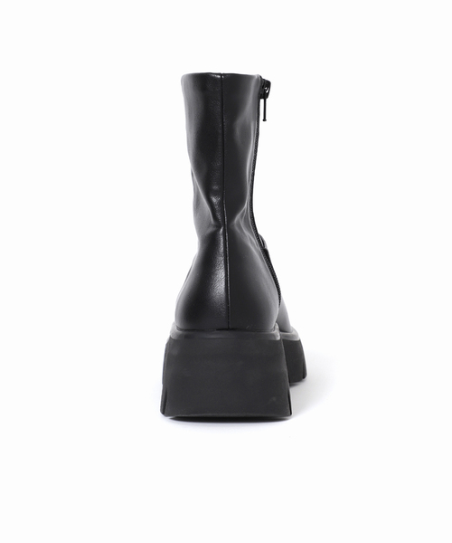 新品　お値下げLE TALON ロングブーツ ヒール6cm GRISE6cmスクエアプレートヒールロングブーツ（ロングブーツ