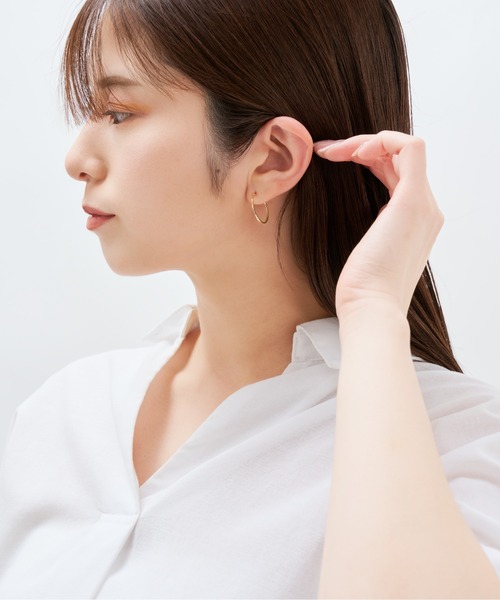 Jewel closet by L&Co. ピアス K18 デザイン フープ ピアス レディース