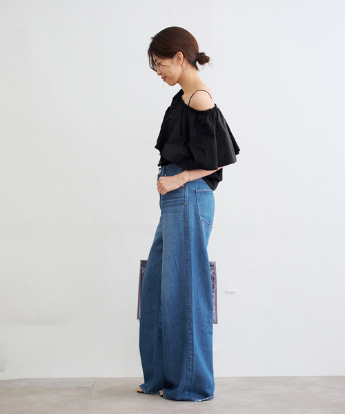 ブラウス シャツ タフタラッフルオフショルトップス レディース IENA ブラウス シャツ タフタラッフルオフショルトップス