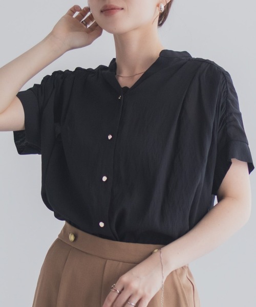 ブラウス シャツ Idnes スキッパーシアーブラウス レディース