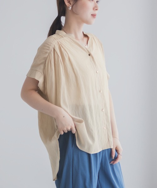 ブラウス シャツ Idnes スキッパーシアーブラウス レディース 