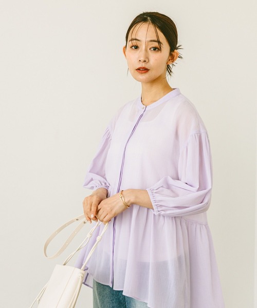 「GLOBAL WORK」 7分袖チュニック LARGE ピンク系その他6 レディース