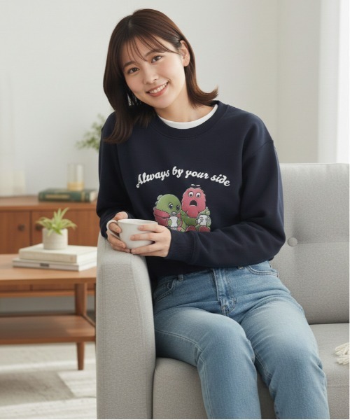 ALWAYS GOOD TIME トレーナー スウェット 「ガチャピンムック」裏起毛