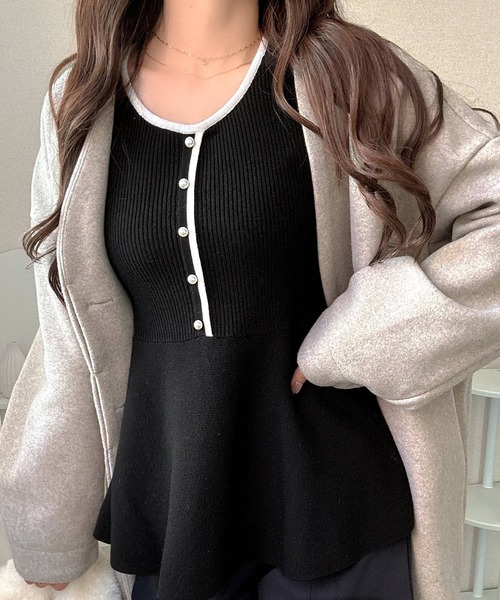 mily bilet ニット セーター 「mily bilet」上品シルエット♪フリルで