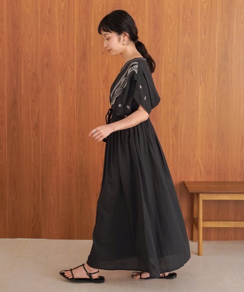 「Bab」 半袖ワンピース M アイボリー レディース_画像3