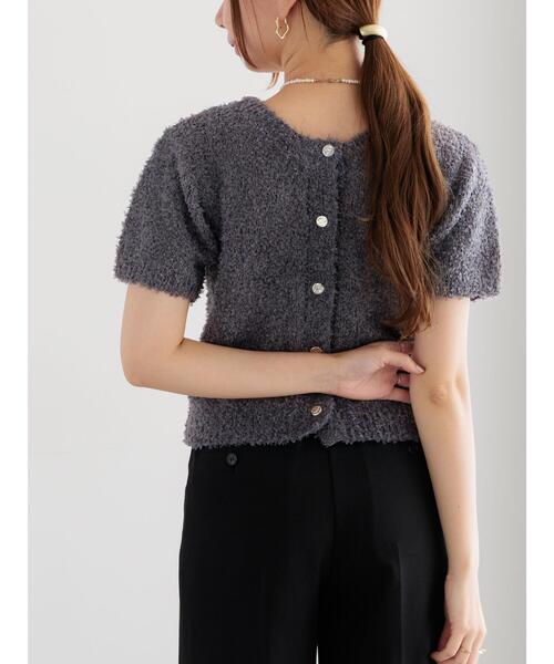 Te chichi カーディガン テープヤーン前後2WAY5分袖カーディガン